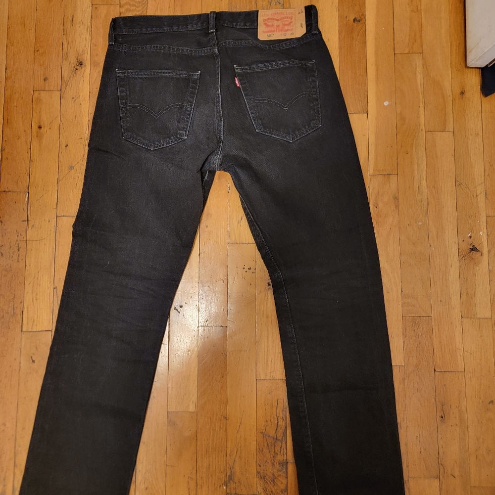 Vintage Levi's 501 Men's Dark Black Straight Jeans Size 32×30